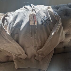 Vintage Tan Hoodie with Black Logo